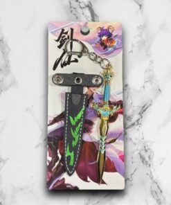 Celestial Blade Keychain with Decorative Sheath